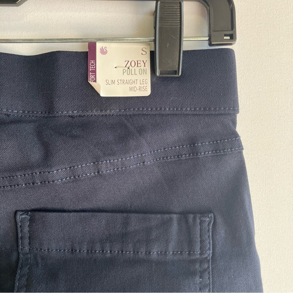 Gloria Vanderbilt Zoey Pull On Dark Blue Straight Leg Slim Fit Pants - Picture 8 of 8